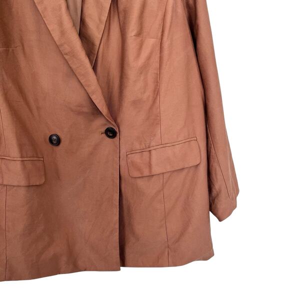 Madewell Caldwell Double Breasted Brown Blazer Jacket Plus Size 1X - Picture 3 of 9
